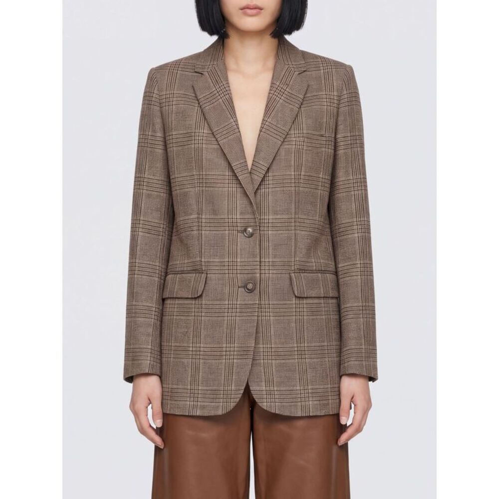 A.P.C. Women A.P.C. Single-Breasted Tartan Virgin Wool Blazer With Notch Lapels